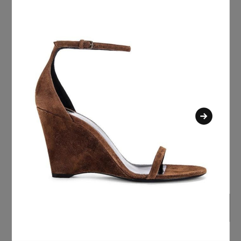 *NEW* YSL Saint Laurent Lila wedge heels brown suede sz 7 NIB msrp $845